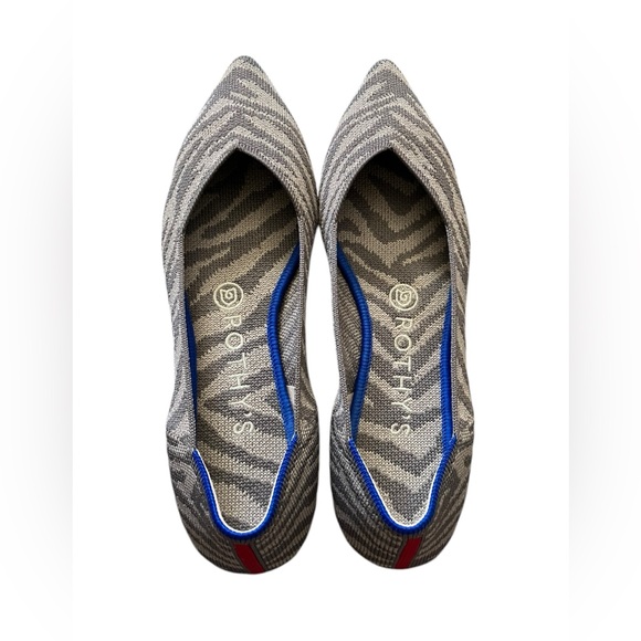 Rothy's the point gray Zebra RETIRED flats - Picture 1 of 8